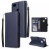 For OPPO F7 Wallet type PU Leather Protective Phone Case with Buckle   3 Card Position blue