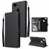 For OPPO F7 Wallet type PU Leather Protective Phone Case with Buckle   3 Card Position black