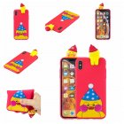 For OPPO F9 F9 PRO A7 X 3D Cute Coloured Painted Animal TPU Anti scratch Non slip Protective Cover Back Case red