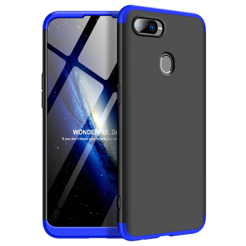 For OPPO F9/F9 Pro 3 in 1 360 Degree Non-slip Shockproof Full Protective Case blue black blue