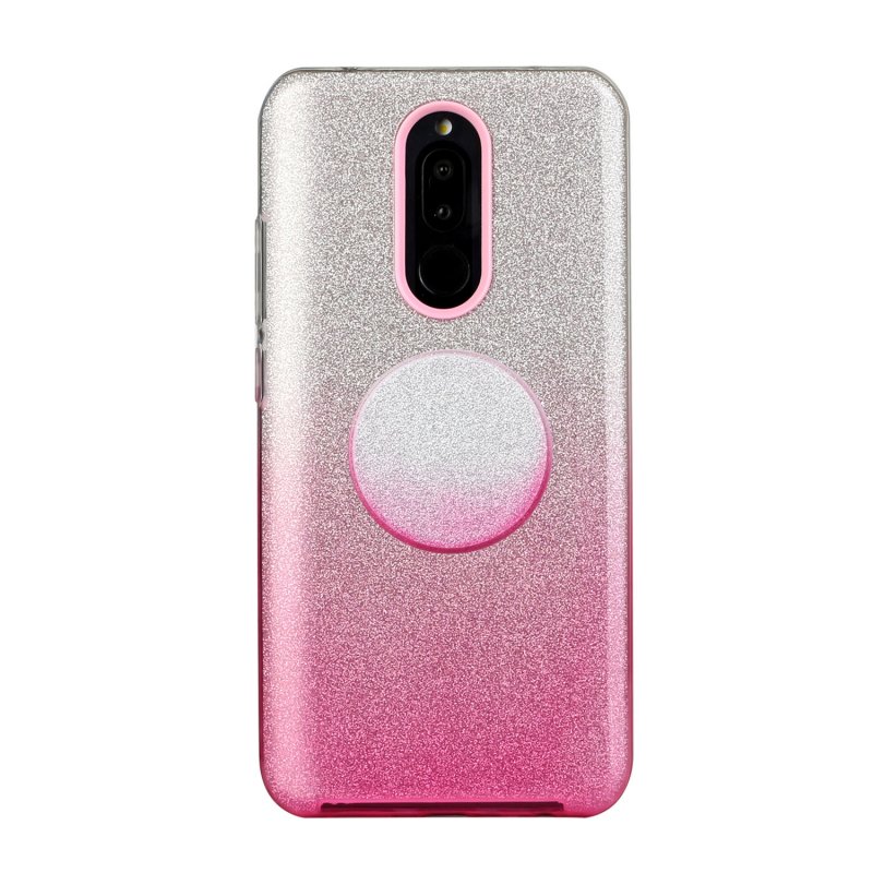 For OPPO F9/F9 Pro/A7X/F11 Pro/A8/A31 Phone Case Gradient Color Glitter Powder Phone Cover with Airbag Bracket Pink
