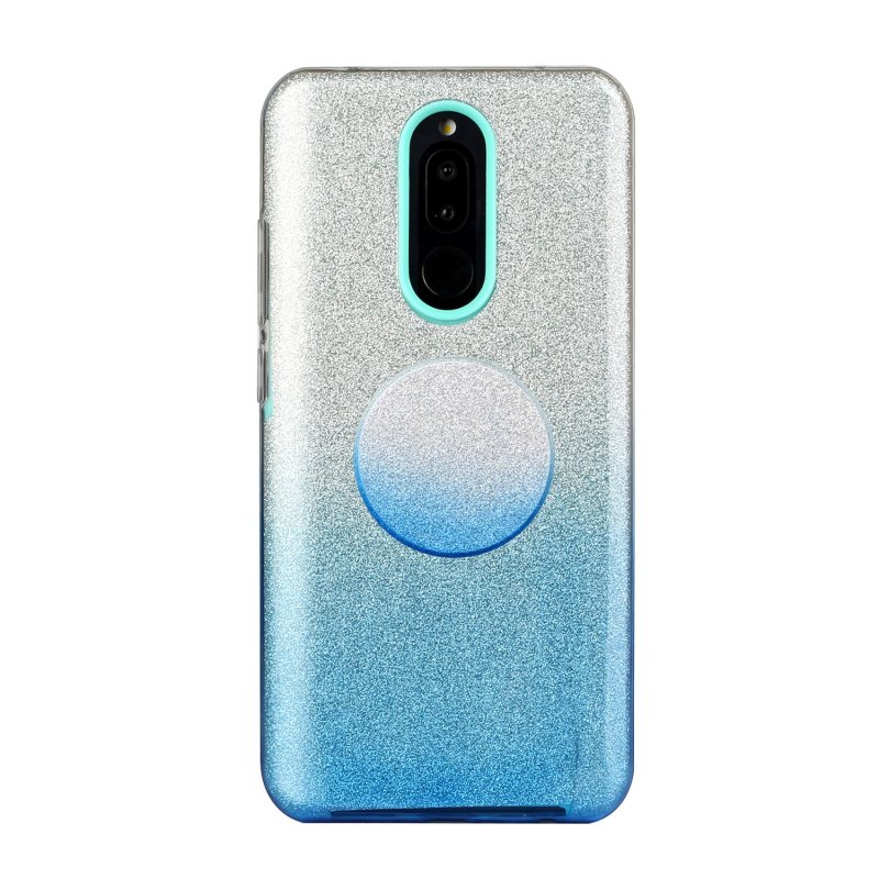 For OPPO F9/F9 Pro/A7X/F11 Pro/A8/A31 Phone Case Gradient Color Glitter Powder Phone Cover with Airbag Bracket blue