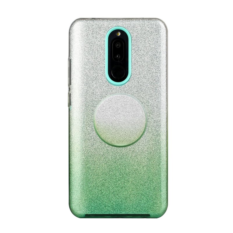 For OPPO F9/F9 Pro/A7X/F11 Pro/A8/A31 Phone Case Gradient Color Glitter Powder Phone Cover with Airbag Bracket green