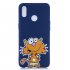 For OPPO Realme 3 Cartoon Lovely Coloured Painted Soft TPU Back Cover Non slip Shockproof Full Protective Case with Lanyard sapphire
