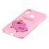For OPPO Realme 3 Cartoon Lovely Coloured Painted Soft TPU Back Cover Non slip Shockproof Full Protective Case with Lanyard Rose red