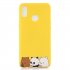 For OPPO Realme 3 Cartoon Lovely Coloured Painted Soft TPU Back Cover Non slip Shockproof Full Protective Case with Lanyard yellow