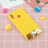 For OPPO Realme 3 Cartoon Lovely Coloured Painted Soft TPU Back Cover Non slip Shockproof Full Protective Case with Lanyard yellow