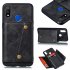 For OPPO Realme 3 PU Leather Flip Stand Shockproof Cell Phone Cover Double Buckle Anti dust Case With Card Slots Pocket black