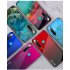 For OPPO Realme 3 Pro Realme 5 Realme 5 Pro Mobile Shell Soft TPU Phone Case Glass Back Panel Gradient Design Overall Protective Shell Rose red