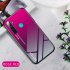For OPPO Realme 3 Pro Realme 5 Realme 5 Pro Mobile Shell Soft TPU Phone Case Glass Back Panel Gradient Design Overall Protective Shell Rose red