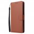 For OPPO Realme 3 Wallet type PU Leather Protective Phone Case with Buckle   3 Card Position brown