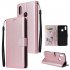 For OPPO Realme 3 pro Flip type Leather Protective Phone Case with 3 Card Position Buckle Design Phone Cover  Red wine