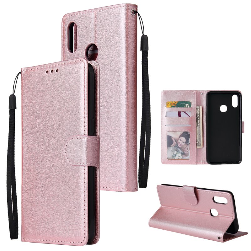 For OPPO Realme 3 pro Flip-type Leather Protective Phone Case with 3 Card Position Buckle Design Phone Cover  Rose gold
