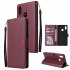 For OPPO Realme 3 pro Flip type Leather Protective Phone Case with 3 Card Position Buckle Design Phone Cover  Red wine