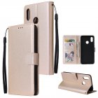 For OPPO Realme 3 pro Flip type Leather Protective Phone Case with 3 Card Position Buckle Design Phone Cover  Gold