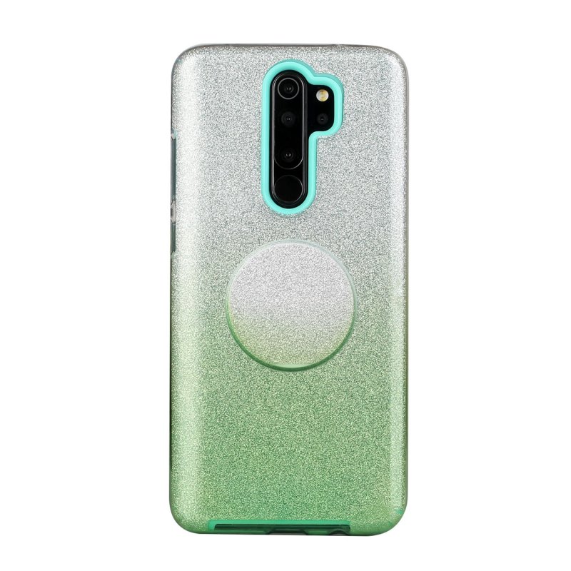 For OPPO Realme 5/Realme 5 Pro/A5 2020/A9 2020/A52/A92 Phone Case Gradient Color Glitter Powder Phone Cover with Airbag Bracket green