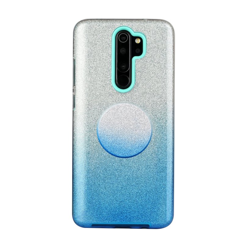 For OPPO Realme 5/Realme 5 Pro/A5 2020/A9 2020/A52/A92 Phone Case Gradient Color Glitter Powder Phone Cover with Airbag Bracket blue