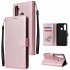 For OPPO Realme 5 Rro Cellphone Cover Buckle Closure Cards Holder Wallet Design Stand Function PU Leather Smart Shell Overall Protection  red