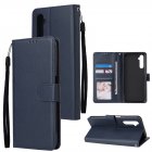 For OPPO Realme C3 Realme 6 PU Leather Mobile Phone Cover with 3 Cards Slots Phone Frame blue