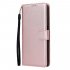 For OPPO Realme C3 Realme 6 PU Leather Mobile Phone Cover with 3 Cards Slots Phone Frame Rose gold
