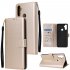 For OPPO Realme C3 Realme 6 PU Leather Mobile Phone Cover with 3 Cards Slots Phone Frame Gold
