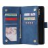 For One plus 8 pro Mobile Phone Case Smartphone Shell Wallet Design Zipper Closure Overall Protection Cellphone Cover  2 blue