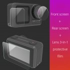 For Osmo Action Camera 3 in 1 Tempered Glass Protector Cover Case Lens Screen Protective Film Set
