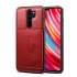 For Red Mi NOTE 8 8 Pro Cellphone Smart Shell 2 in 1 Textured PU Leather Card Holder Stand viewing Overall Protection Case red