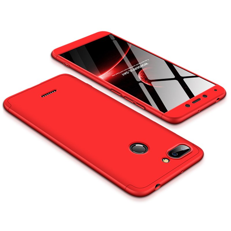 For Redmi 6 3 in 1 Hybrid Hard Case Full Body 360 Degree Protection Back Cover  red
