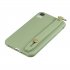 For Redmi 6A Simple Solid Color Chic Wrist Rope Bracket Matte TPU Anti scratch Non slip Protective Cover Back Case 10 beans green