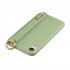 For Redmi 6A Simple Solid Color Chic Wrist Rope Bracket Matte TPU Anti scratch Non slip Protective Cover Back Case 10 beans green
