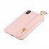 For Redmi 6A Simple Solid Color Chic Wrist Rope Bracket Matte TPU Anti scratch Non slip Protective Cover Back Case 6 light pink