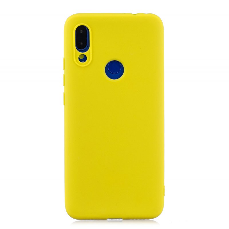 For Redmi 7 Lovely Candy Color Matte TPU Anti-scratch Non-slip Protective Cover Back Case yellow