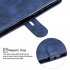 For Redmi 7A Denim Pattern Solid Color Flip Wallet PU Leather Protective Phone Case with Buckle   Bracket blue