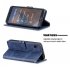 For Redmi 7A Denim Pattern Solid Color Flip Wallet PU Leather Protective Phone Case with Buckle   Bracket blue