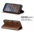 For Redmi 7A Denim Pattern Solid Color Flip Wallet PU Leather Protective Phone Case with Buckle   Bracket brown