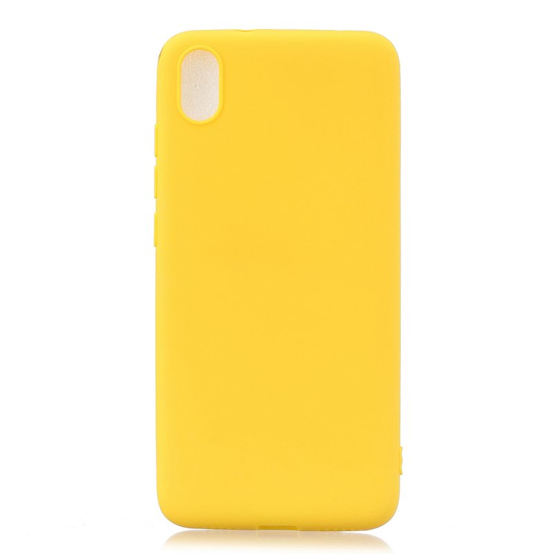 For Redmi 7A Lovely Candy Color Matte TPU Anti-scratch Non-slip Protective Cover Back Case yellow