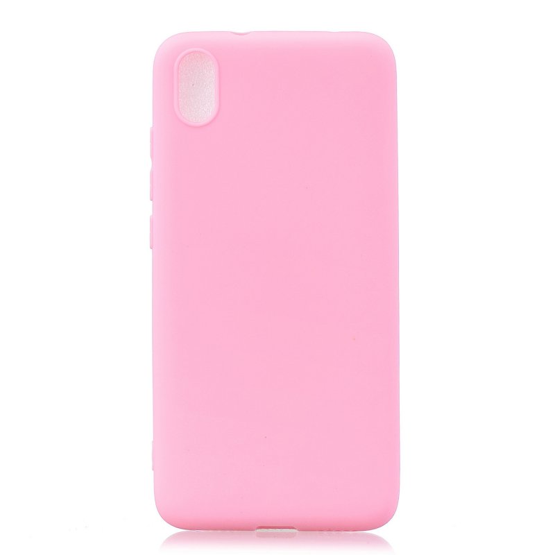 For Redmi 7A Lovely Candy Color Matte TPU Anti-scratch Non-slip Protective Cover Back Case dark pink