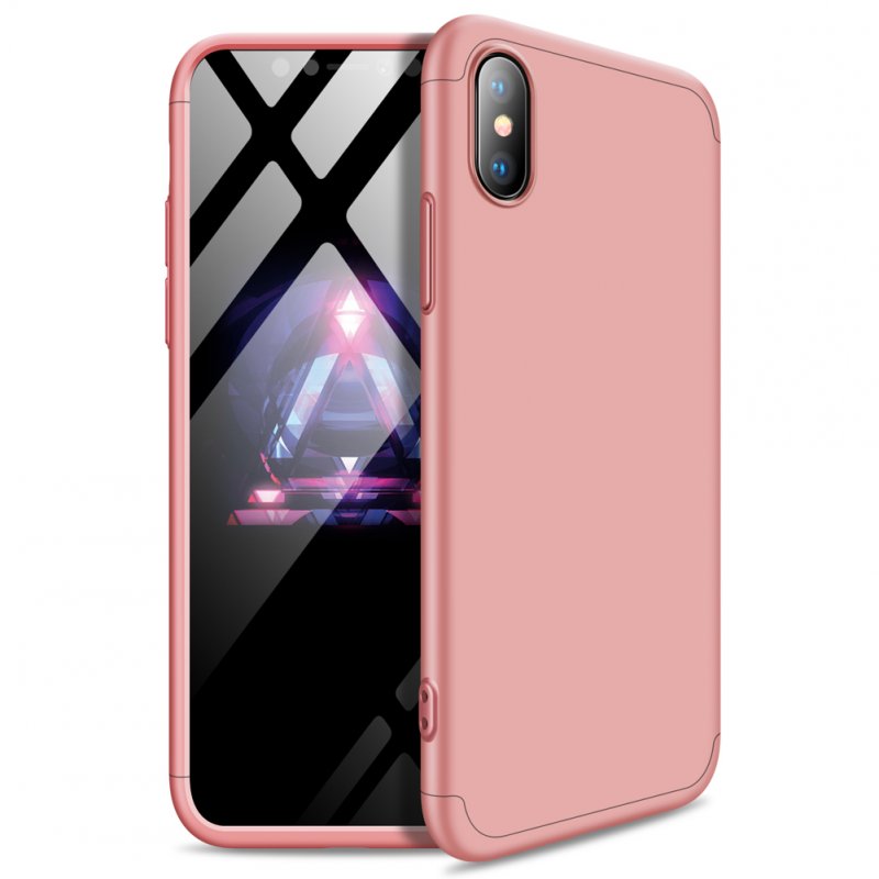 For Redmi 7A Ultra Slim PC Back Cover Non-slip Shockproof 360 Degree Full Protective Case Rose gold