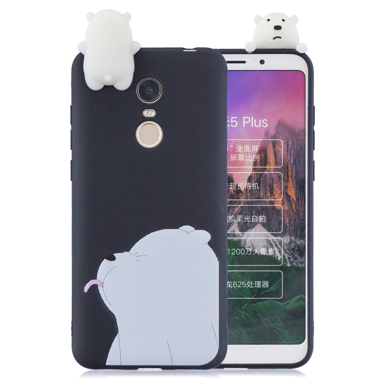 For Redmi 8/8A/5/Note 8T Mobile Phone Case Cute Cellphone Shell Soft TPU Cover with Cartoon Pig Duck Bear Kitten Lovely Pattern Black