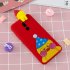 For Redmi 8 8A 5 Note 8T Mobile Phone Case Cute Cellphone Shell Soft TPU Cover with Cartoon Pig Duck Bear Kitten Lovely Pattern Red