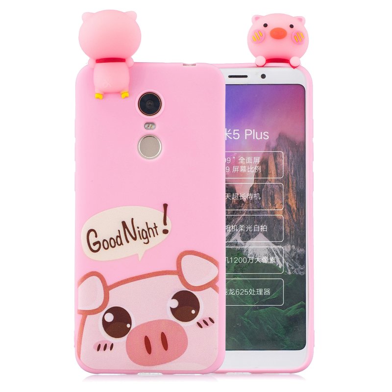 For Redmi 8/8A/5/Note 8T Mobile Phone Case Cute Cellphone Shell Soft TPU Cover with Cartoon Pig Duck Bear Kitten Lovely Pattern Rose