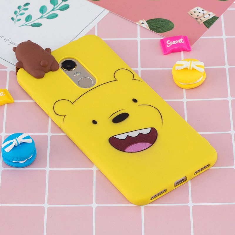For Redmi 8/8A/5/Note 8T Mobile Phone Case Cute Cellphone Shell Soft TPU Cover with Cartoon Pig Duck Bear Kitten Lovely Pattern Yellow