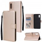 For Redmi 9A Redmi 9C PU Leather Mobile Phone Cover with 3 Cards Slots Phone Frame Golden