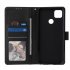 For Redmi 9A Redmi 9C PU Leather Mobile Phone Cover with 3 Cards Slots Phone Frame black