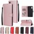 For Redmi 9A Redmi 9C PU Leather Mobile Phone Cover with 3 Cards Slots Phone Frame red