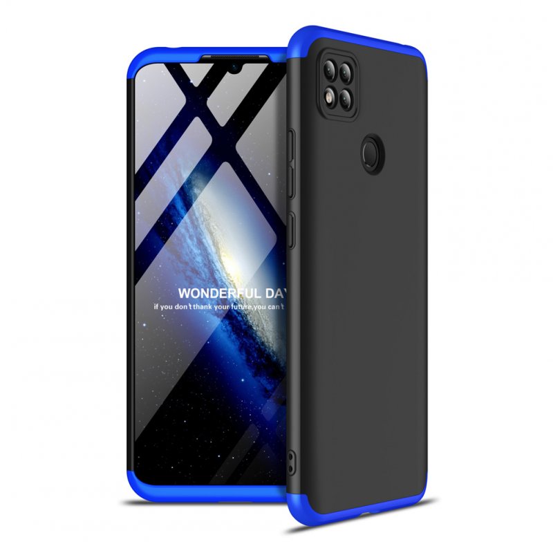 For Redmi 9C Mobile Phone Cover 360 Degree Full Protection Phone Case Blue black blue