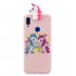 For Redmi NOTE 7 3D Cute Coloured Painted Animal TPU Anti scratch Non slip Protective Cover Back Case Light pink