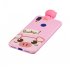 For Redmi NOTE 7 3D Cute Coloured Painted Animal TPU Anti scratch Non slip Protective Cover Back Case Rose red