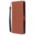 For Redmi NOTE 8 PU Leather Front Putton Protective Phone Case with 3 Cards Bracket brown